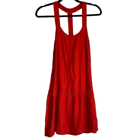 NWT YELLOW IS GOLD by Sunshine & Shadow red mini 100% silk ruffle size M for UO - Picture 1 of 4